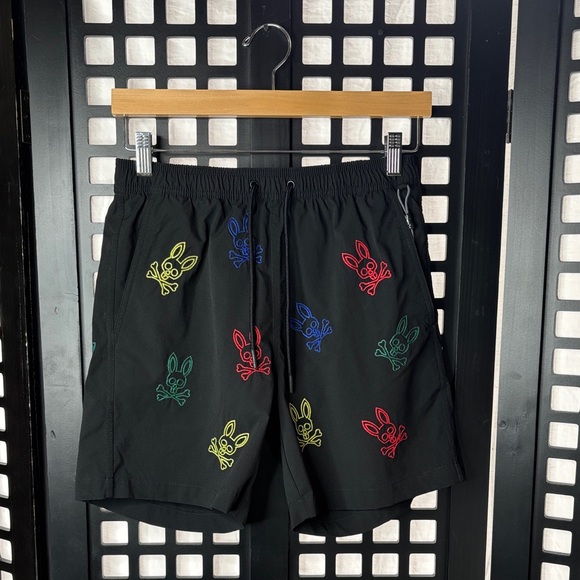 Psycho Bunny Other - 🐰 Psycho Bunny Ligon Embroidered Swim Trunks XS Men's Logo Pattern 🐰